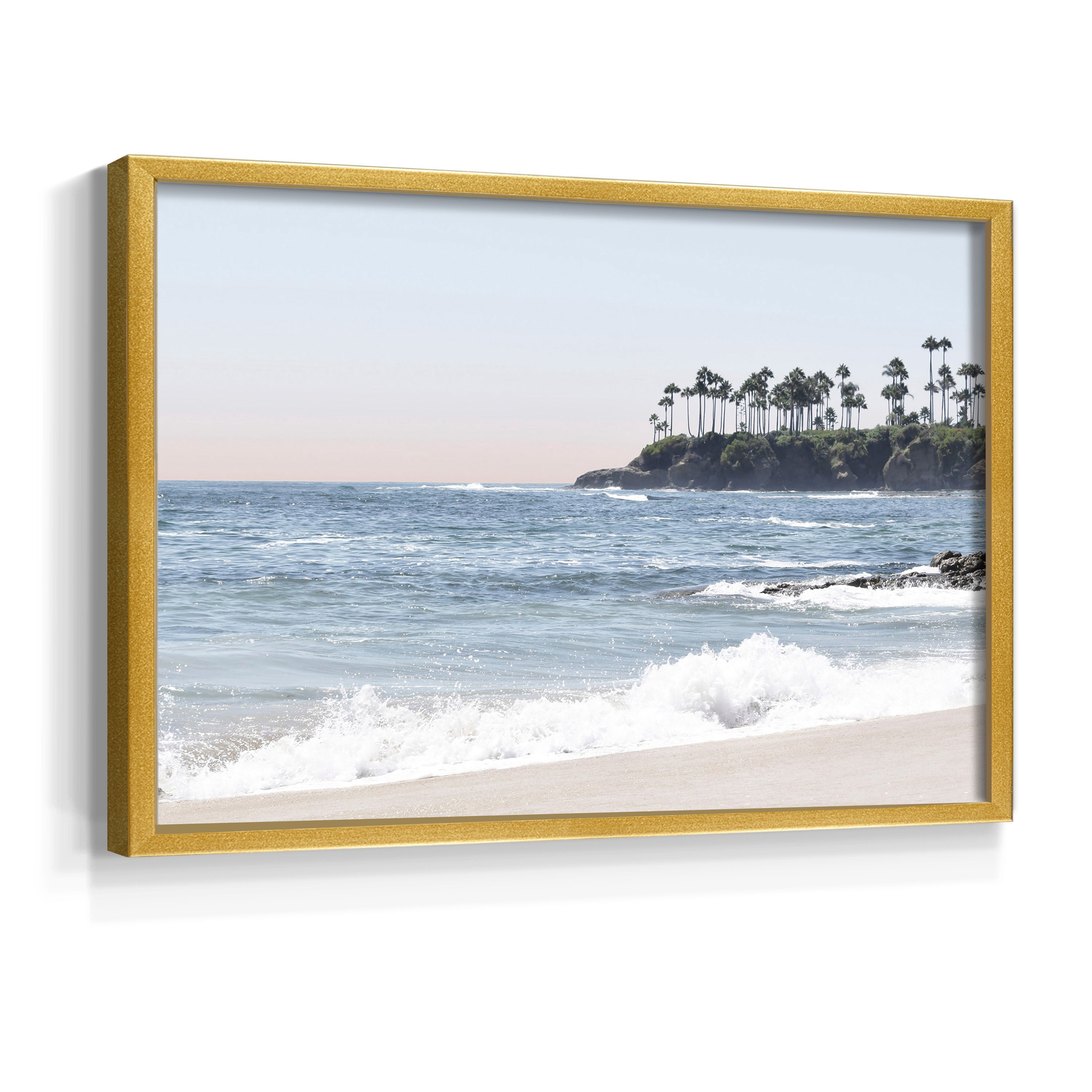 Distant Palms by Natalie Carpentieri - Restickable Framed Giclée Print