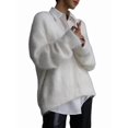 thumbnail image 1 of Cárdigan de Mujer, Suéter de Larga, Cárdigan con Botones y Cuello en V, Prenda de Punto de Moda. Crema L, 1 of 8