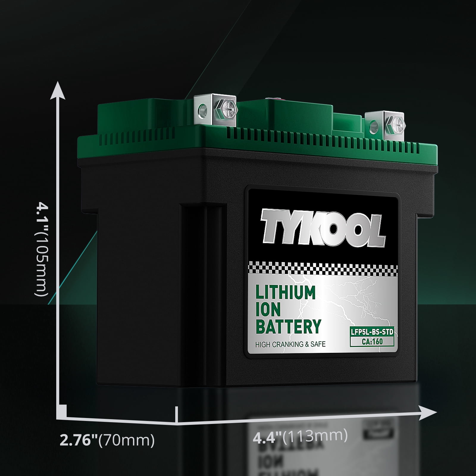 YTX5L-BS 160CCA 12.8V 3Ah,Lithium Motorcycle Battery,Powersports Battery for ATV,4 wheeler,quad,dirt bike,Generator,Scooter,Lawn Mower