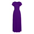 thumbnail image 3 of Robe Décontractée pour Femmes Femmes Col Rond Décontractée Poches Manches Courtes Robe Longueur au Sol Robe Ample de Soirée Vêtements pour Femmes G Beige, 3 of 6