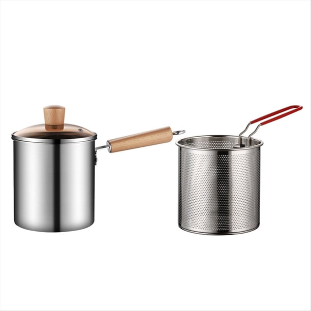 Olla Multiusos con Asas Olla para Leche Freidora de Acero Inoxidable Olla para Cocinar Sartén Olla Pequeña