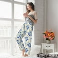 thumbnail image 4 of Uemuo Daisies Flowers Pattern Women's Wide Leg Palazzo Lounge Pants with Pockets Light Weight Loose Comfy Casual Pajama Pants-Medium, 4 of 9