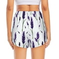 thumbnail image 4 of Uemuo Lavender Flowers Pattern Women's Athletic Shorts High Waisted Running Shorts with Liner Pockets Gym Elastic Workout Shorts-Medium, 4 of 9