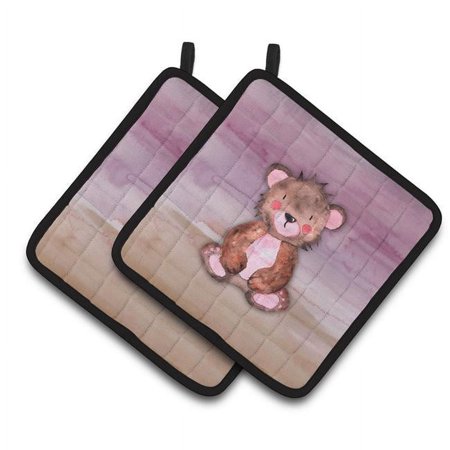 

Bear Cub Watercolor Pair of Pot Holders