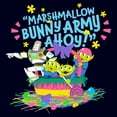 thumbnail image 2 of Men's Toy Story Easter Buzz Lightyear and Aliens Marshmallow Bunny Army Ahoy  Graphic Tee Navy Blue 3X Large, 2 of 5