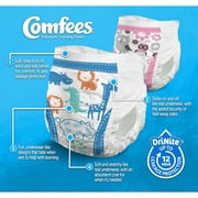 Comfees Training Pants for Girls, DriNite 12-hr Leakage Protection, 4T-5T over 38 lbs, 19 Count, 6 Packs, 114 Total