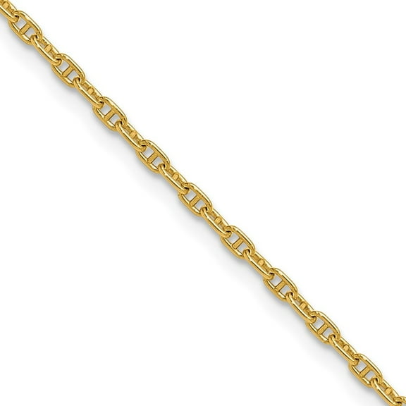 Auriga Fine Jewelry 14K Yellow Gold 1.8 mm Mariners Link Chain Necklace for Women 16"