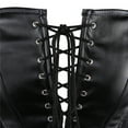 thumbnail image 6 of ZQUUVOU Women's Lace Up Corset Top with Leather Trim Cutout Shapewear Dress Elegant Bustier Gothic Themed Parties Black, 6 of 8