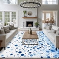 thumbnail image 4 of Blue Polka Dot Large Area Rugs for Bedroom Living Room, Soft Non Slip Carpet Bedside Rug, Modern Art Abstract Watercolor Dot Rectangular Floor Cover Kitchen Accent Rug 5'x8' for Dining Room/Office, 4 of 9