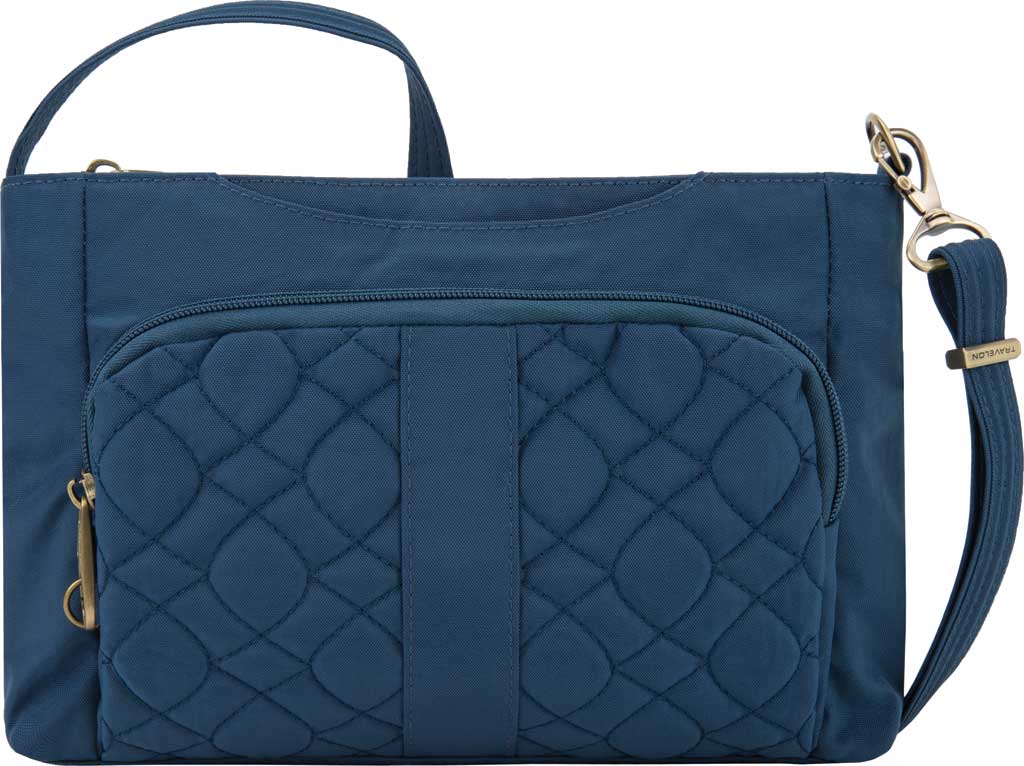 Travelon AntiTheft Signature Quilted East/West Slim Bag Ocean OSFA