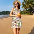 thumbnail image 3 of Easygdp Owl Back To School para Vestido Transpirable de Mujer, Vestido Suelto de Manga Corta con Pliegues y Bolsillos para el Verano, 3 of 7
