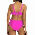 thumbnail image 4 of ZQUUVOU Women's High Waisted Bikini Sets Two Piece Swimsuit Bathing Suit Tie Front Bikini Set High Waist Push Up Swimsuit Hot Pink, 4 of 6