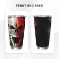 thumbnail image 3 of Haiem Red And White Screaming Demon Skull Printed 20oz Straight Skinny Car Cups With Insulated Cup Sleeve Portable Handle, Sports Travel Coffee Mug, Stainless Steel, Insulated-Straw Three-piece Set, 3 of 8