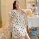 thumbnail image 2 of Pijamas con estampado de corazón para mujer, camisón de encaje de estilo coreano, vestido de noche de verano, ropa de dormir de manga corta con lazo, ropa de casa, 2 of 4