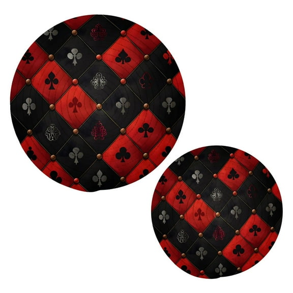 Red and Black Lattice Pot Holders Set Trivets Hot Pads Cotton Mats for Cooking