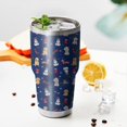 thumbnail image 3 of 30oz Dark Blue Christmas Dog and Snowman Pattern Tumblers Stainless Steel Tumbler with Lid and Straw,Vacuum Insulated Double Wall Travel Tumbler Cups Mug with Cleaning Brush for Coffee,Tea, 3 of 7