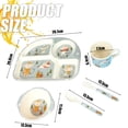 thumbnail image 4 of A bamboo fiber children's tableware set baby divided plate cartoon five-piece set, 4 of 5