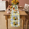 thumbnail image 2 of Lemon Basket Summer Table Runner 90 Inches, Eucalyptus Blue Yellow Plaid Bed Runner Dresser Scarves Tabletop for Indoor Outdoor Parties/Ceremony/Banquet, 13" x 90", 2 of 9