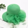 thumbnail image 2 of Organza Fascinator Hat - Women's Wide Brim Church Bridal Tea Party Wedding Hat, 2 of 5