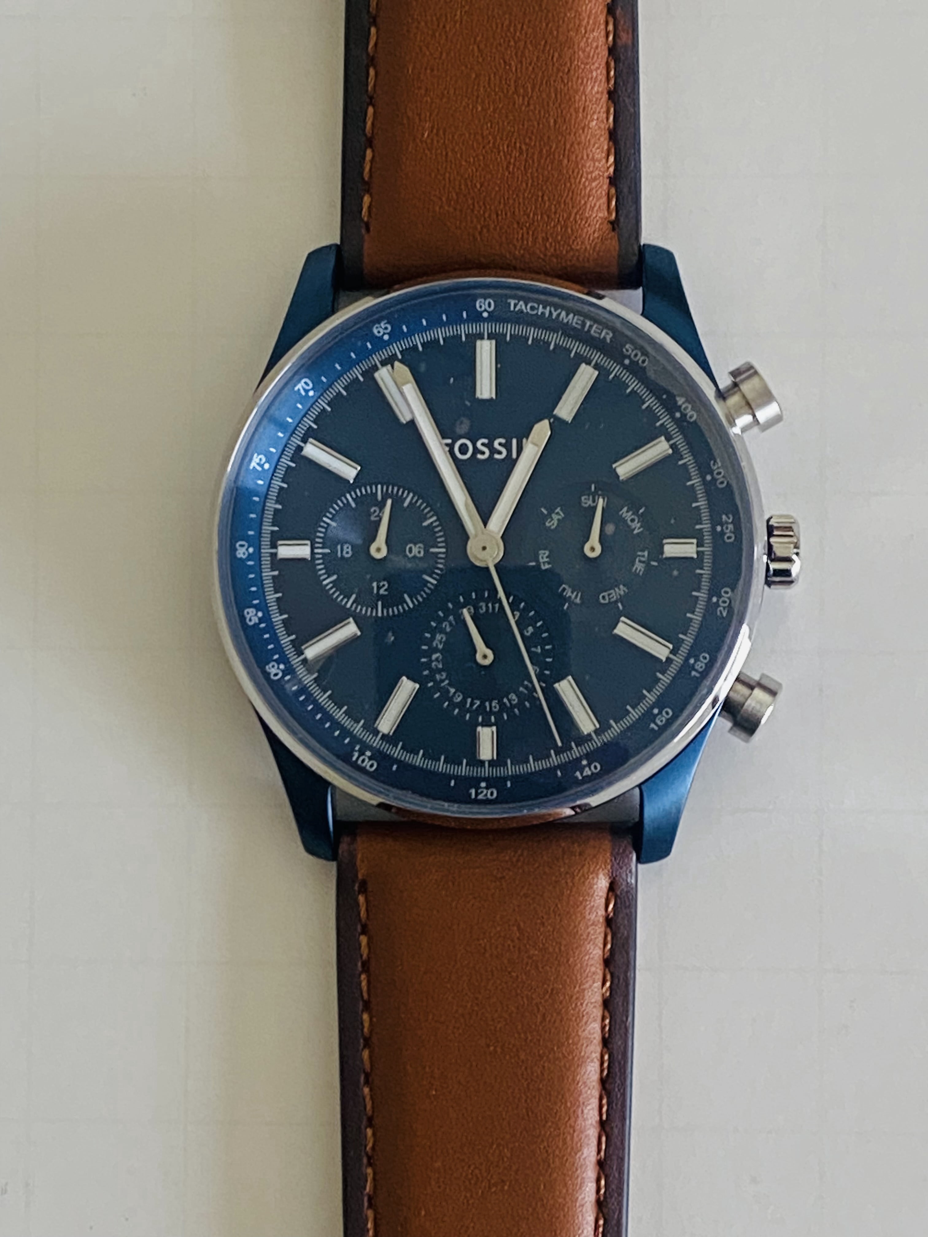 Fossil Men's Nate Leather Chronograph Watch JR1390 - Walmart.com Fossil Men's Nate Leather Chronograph Watch JR1390 - Walmart.com