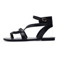 thumbnail image 5 of Puntoco Women Sandals Clearance，Summer Women'S Sandals Cross Strap Flat Ankle Roman Casual Shoes Black, 5 of 8