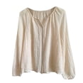 thumbnail image 5 of Cmfcve Long Sleeve Gauze Shirts for Women Collar Button Down Shirts Summer Sheer Mesh Beach Cover Up Tops, 5 of 8