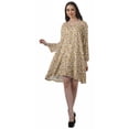 thumbnail image 3 of Moomaya Rayon Flared Dress For Womens Long Sleeve Printed V-Neck Casual Beach Dress For Girls, 3 of 7