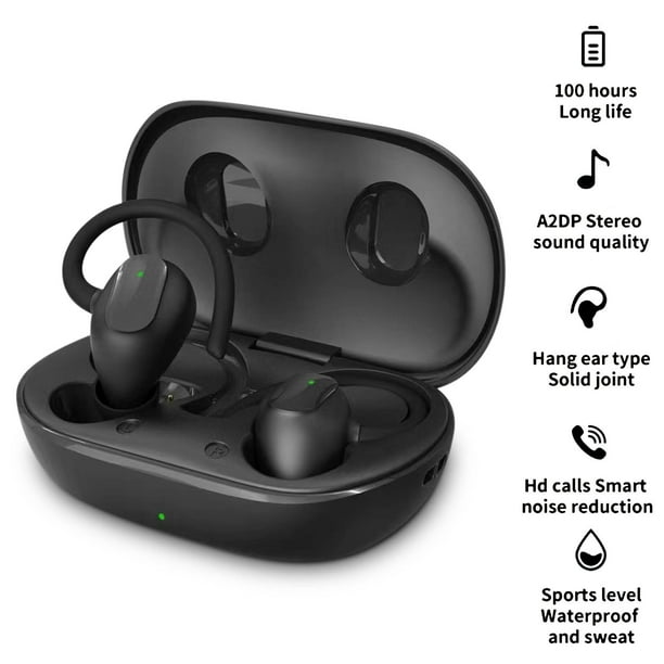 Auriculares inalámbricos Bluetooth detrás de la oreja | Auriculares deportivos abiertos | Auriculares estéreo inalámbricos impermeables IPX6 para auriculares con cancelación de ruido para correr en e
