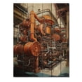 thumbnail image 3 of Designart "Powerful Energies Orange Power Plants" Cityscapes Print on Natural Pine Wood, 3 of 5