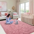 thumbnail image 2 of Socofuz 6x9ft Pink Fluffy Rug for Girls Bedroom, Cute Shaggy Carpet for Living Room, Kids Room Pink, 2 of 7