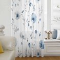 thumbnail image 6 of Blue Floral Spring Sheer Curtains 72 Inches Long, Farmhouse Poppy Botanical Light Filering Curtains, Breathable Simi Curtain Privacy Drapes for Living Room Bedroom Lightweight Window Treatment, 6 of 9