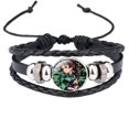 thumbnail image 1 of Pulsera de cuero vintage para hombre Pulsera de cuerda Brazalete Demon Slayer Cuerda ajustable (f) Feliz Sencillez, 1 of 5