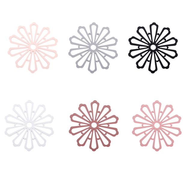6 manteles individuales con forma de flor, resistentes al calor, para cocina