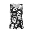 thumbnail image 4 of Lsque Black White Spooky Ghosts Printed Workout Tank Tops for Women, Athletic Sports Tank Tops, Compression Sleeveless Dry Fit Shirts,Sleeveless Yoga Shirt-XX-Large, 4 of 9