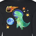 thumbnail image 4 of Inktastic Tyrannosaurus Rex Vs. Meteor Fun Space Dinosaur Long Sleeve T-Shirt, 4 of 5