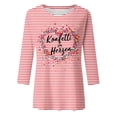 thumbnail image 4 of Cute Sweatshirt for Women, Oversized Heart Print Pullover, Striped Easter Crewneck Sweater, Cute Heart Graphic Casual Lounge Top(Red,L), 4 of 4