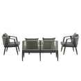 thumbnail image 6 of Harper & Bright Designs 4 Pieces Outdoor Patio Conversation Set, Iron Outdoor Seating Set with Loveseat Sofa, Coffee Table and 2 Chairs for Backyard Garden Balcony, Gray, 6 of 12