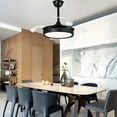 thumbnail image 6 of Cusp Barn 36" Modern Black Retractable Ceiling Fan with Lights and Remote, 6 Speeds Fandelier Ceiling Fan for Bedroom, 6 of 12