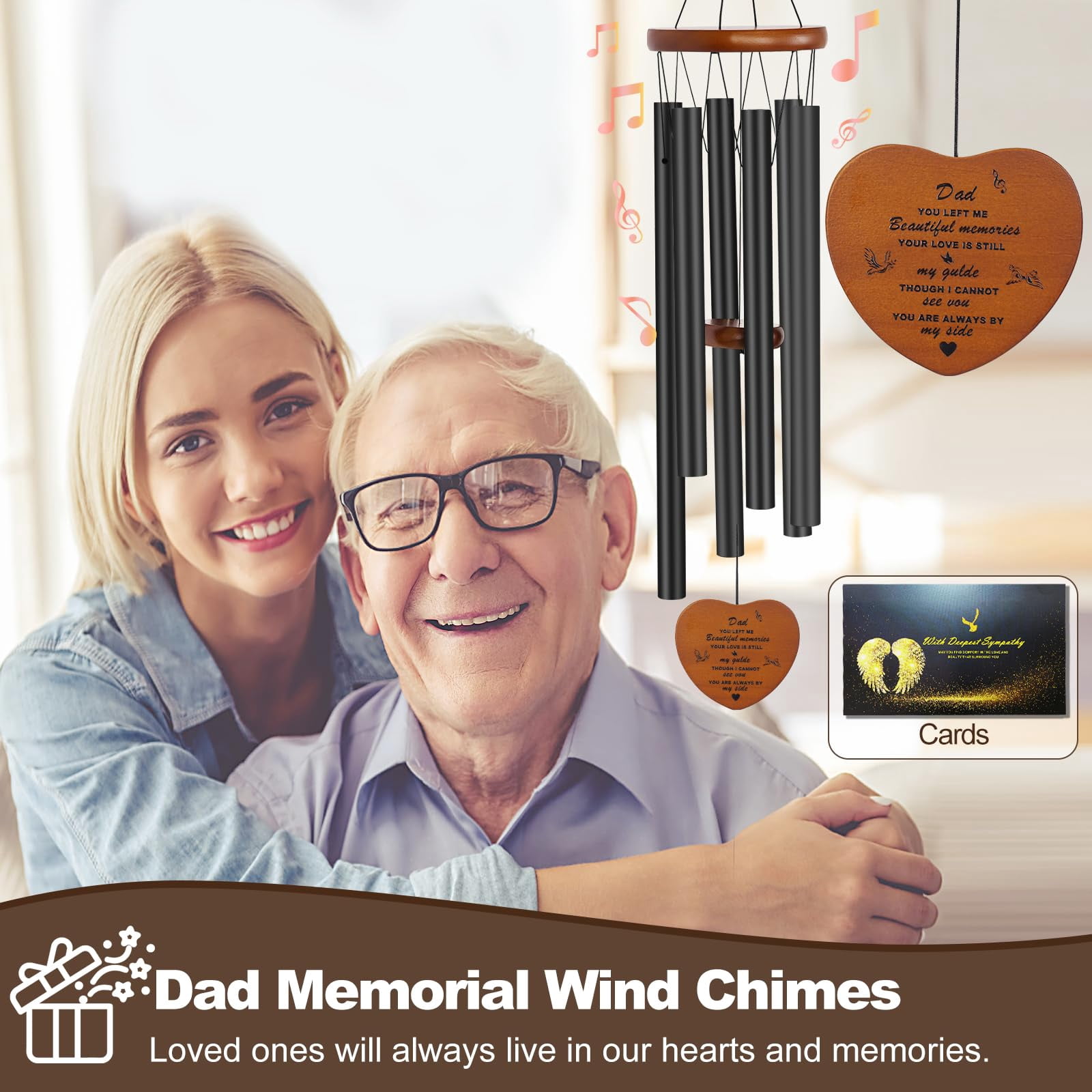 Memorial Gifts For Loss Of Father Windchimes In Memory A Loved One Sympathy Dad Wind Chimes Remembrance Funeral Bereavement