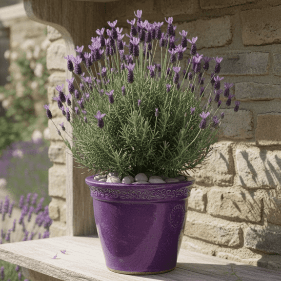 Lavender Plant Live, Purple Blooming Perennial Herb, 4-7 inches in Height, 4 inch Pot for Growing