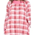 thumbnail image 4 of Casual Nights Women's Plaid Long Sleeve Zip Up Long Nightgown, 4 of 4