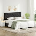 thumbnail image 5 of Upholstered Full Headboard, Full Size Headboard Only for Bed Frame from 42”-55”, Adjustable Height Full headboard with Durable Wood Legs, Fabric Bed Headboard in Modern Button Design, Dark Grey, 5 of 7