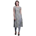 thumbnail image 1 of Bimba Sleeveless Kurta Printed Women Straight Kurti Indian Summer Clothing, 1 of 6