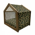 thumbnail image 2 of Dragonfly Pet House, Pattern of Dragonflies and Green Olive Branches Mediterranean Nature Vibes, Outdoor & Indoor Portable Dog Kennel with Pillow and Cover, 5 Sizes, Multicolor, by Ambesonne, 2 of 5