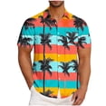thumbnail image 1 of Styesk T-Shirts pour Homme Mode Décontractée Col Rabattu Impression Hawaïenne Manches Courtes Cardigan à Boutons, 1 of 5