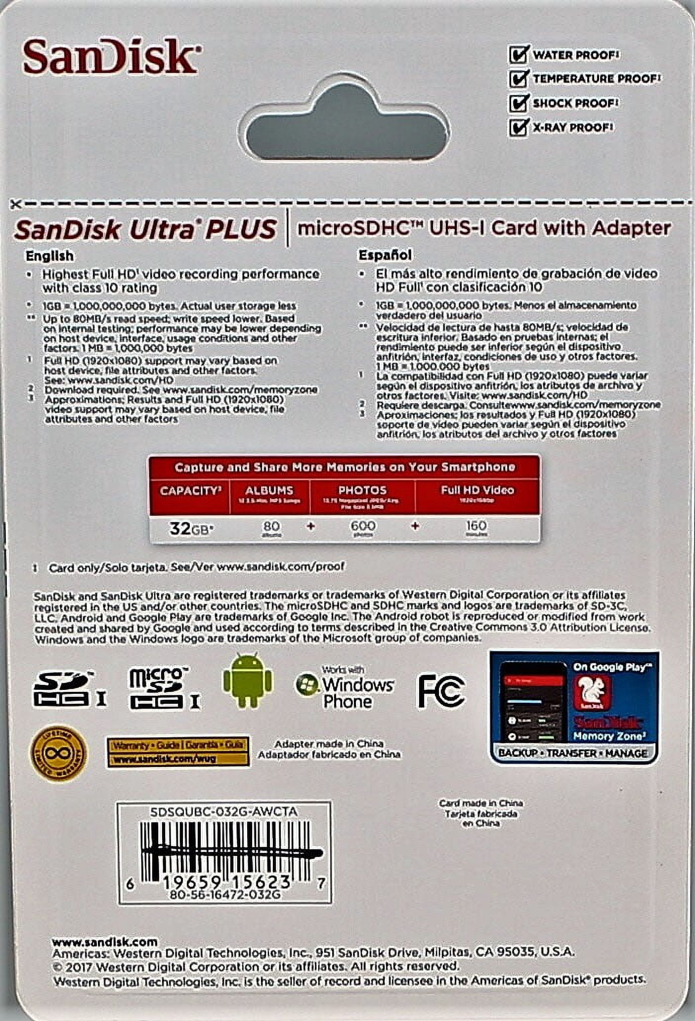 Sandisk 32g Ultra Plus Microsd Card