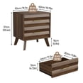 thumbnail image 2 of 1-Pcs Accent Wooden Nightstand with Gold Metal Handles, Bedside Storage Table Small Cabinet with 2 Drawers, 2 of 8