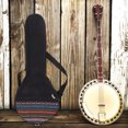 thumbnail image 1 of QUMIIRITY 1Pc Black Banjo Shoulder Bag Ethnic Style Pattern with Protective Cotton Cushion, 1 of 7