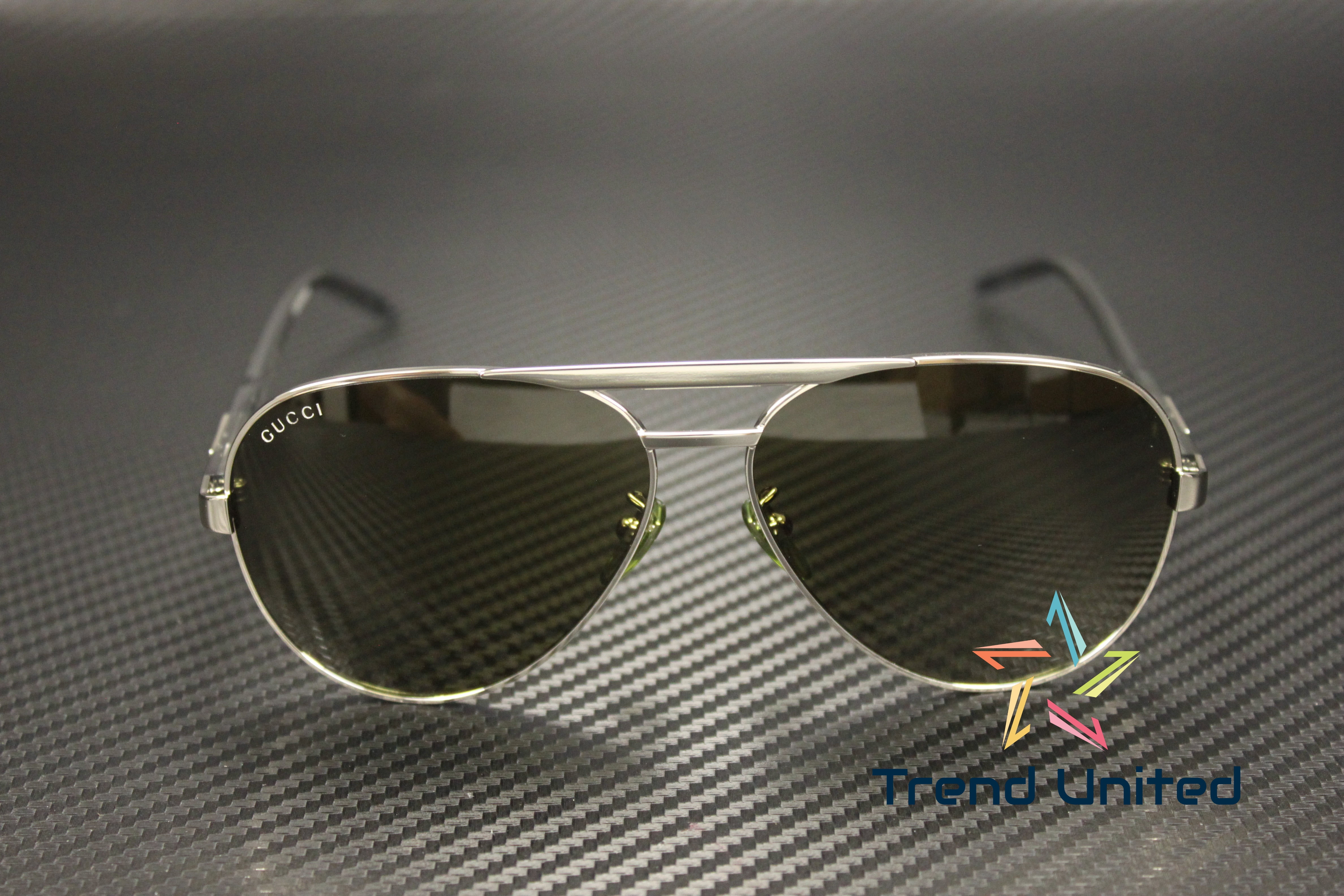 GUCCI GG1163S 002 Pilot Navigator Metal Silver Grey Green 60  display picture 2