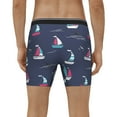 thumbnail image 2 of Men's Boxer Briefs, cartoon boat shark fins blue Soft and Breathable Mens Underwear Boxer Briefs With Widen Waist, 2 of 5